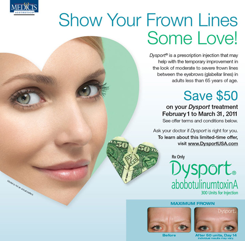Save 50 And Show Your Frown Lines Some Love With Dysport 